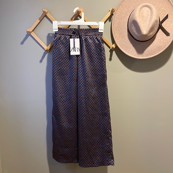 Zara Girls Printed Wide Leg Pants - Picture 4 of 8